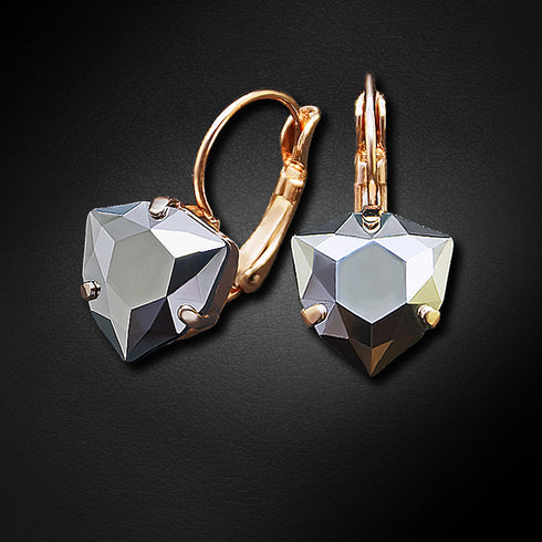 Серьги "Bermudu Trīsstūris (Light Chrome)" с кристаллами Swarovski™